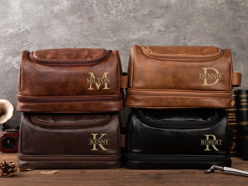 Men's Toiletry Bag Personalized, Custom Dopp Kit, Groomsmen Gifts, Anniversary Gift for Him, Travel Toiletry Bag, Men's Leather Accessory EsseHomeDesign