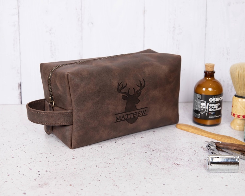 Hunting Toiletry Bag Gift for Him, Zippered Travel Organizer for Dad, Son, Husband, Men Bathroom Essential, Perfect Outdoorsman, Hunter Gift MonstiStudio