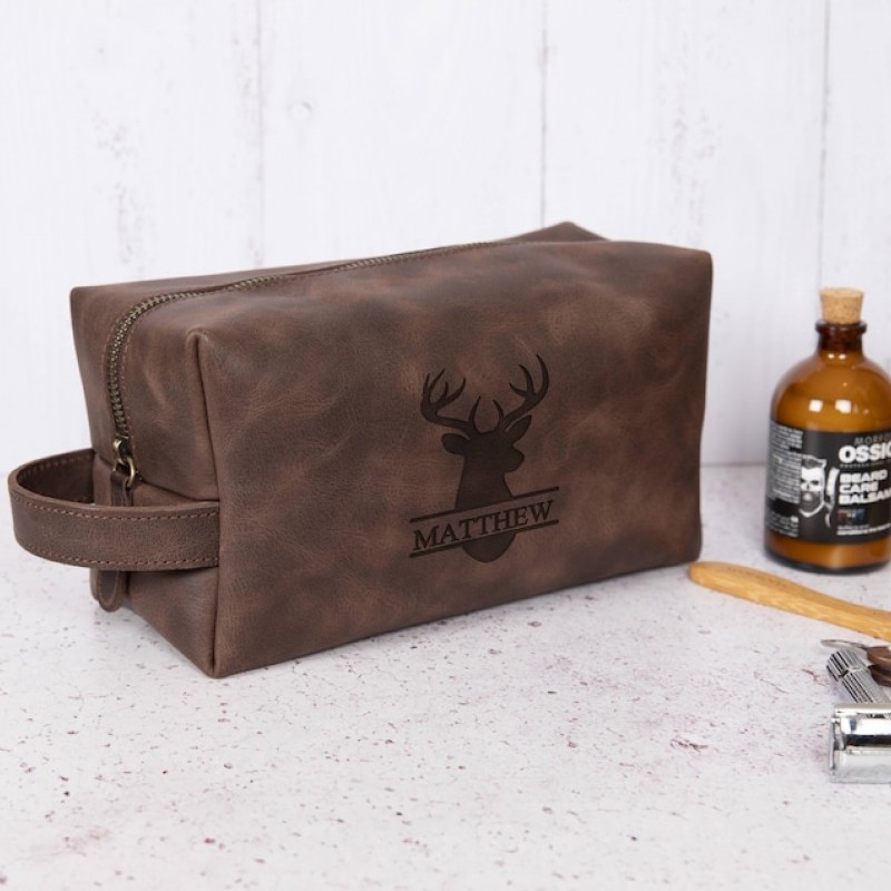 Hunting Toiletry Bag Gift for Him, Zippered Travel Organizer for Dad, Son, Husband, Men Bathroom Essential, Perfect Outdoorsman, Hunter Gift MonstiStudio