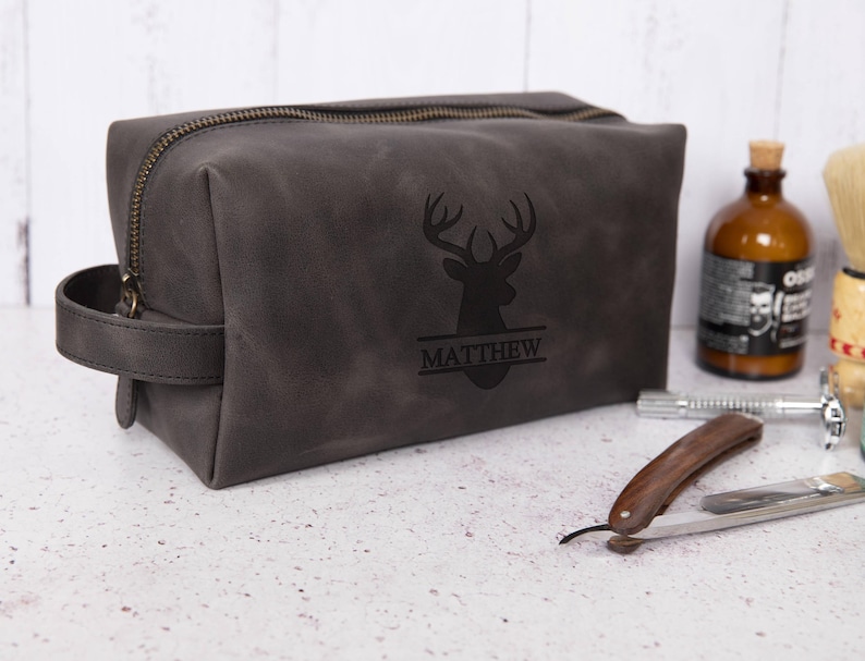 Hunting Toiletry Bag Gift for Him, Zippered Travel Organizer for Dad, Son, Husband, Men Bathroom Essential, Perfect Outdoorsman, Hunter Gift MonstiStudio